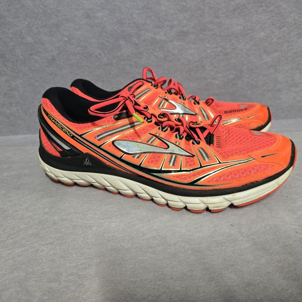 Brooks Transcend Shoes Mens 11.5 Orange Run Jog Trail Sneaker